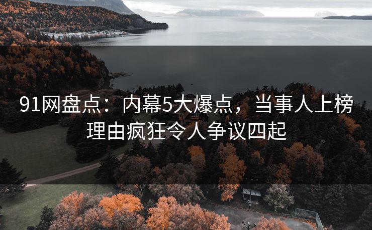 91网盘点：内幕5大爆点，当事人上榜理由疯狂令人争议四起